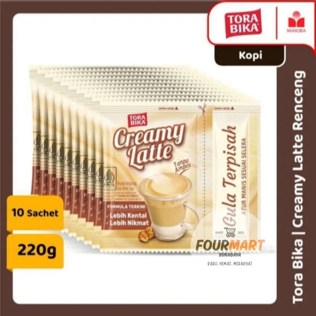 RENCENG Torabika Creamy Latte - Kopi Promo 10 Sachet/1 Renteng Torabika Creamy Latte + Gratis 1 Send