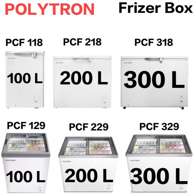 Freezer Box Polytron Ukuran 100 Liter, 200 Liter Dan 300 Liter Pintu Kaca