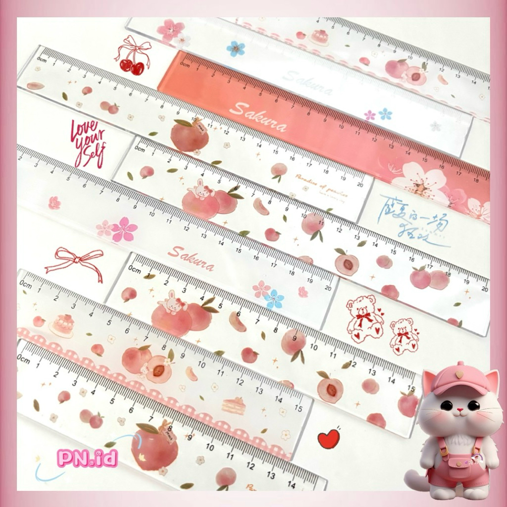 

Pengaris Minimalis Model Sakura Peach / Penggaris Transparan / Ruller / Perlengkapan ATK Penggaris Sekolah Kantor Penggaris Menggambar Penanda Ruler Model Peach Bunga Sakura Animasi Flower Lucu Cute