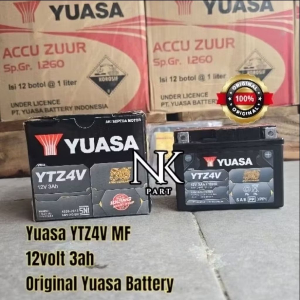 Aki Motor Yamaha Byson, R15, Fino, Jupiter Z MX, Xeon Yuasa YTZ4V MF