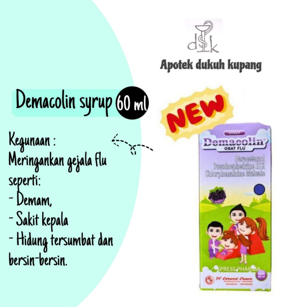 Demacolin syrup 60 ml obat flu.