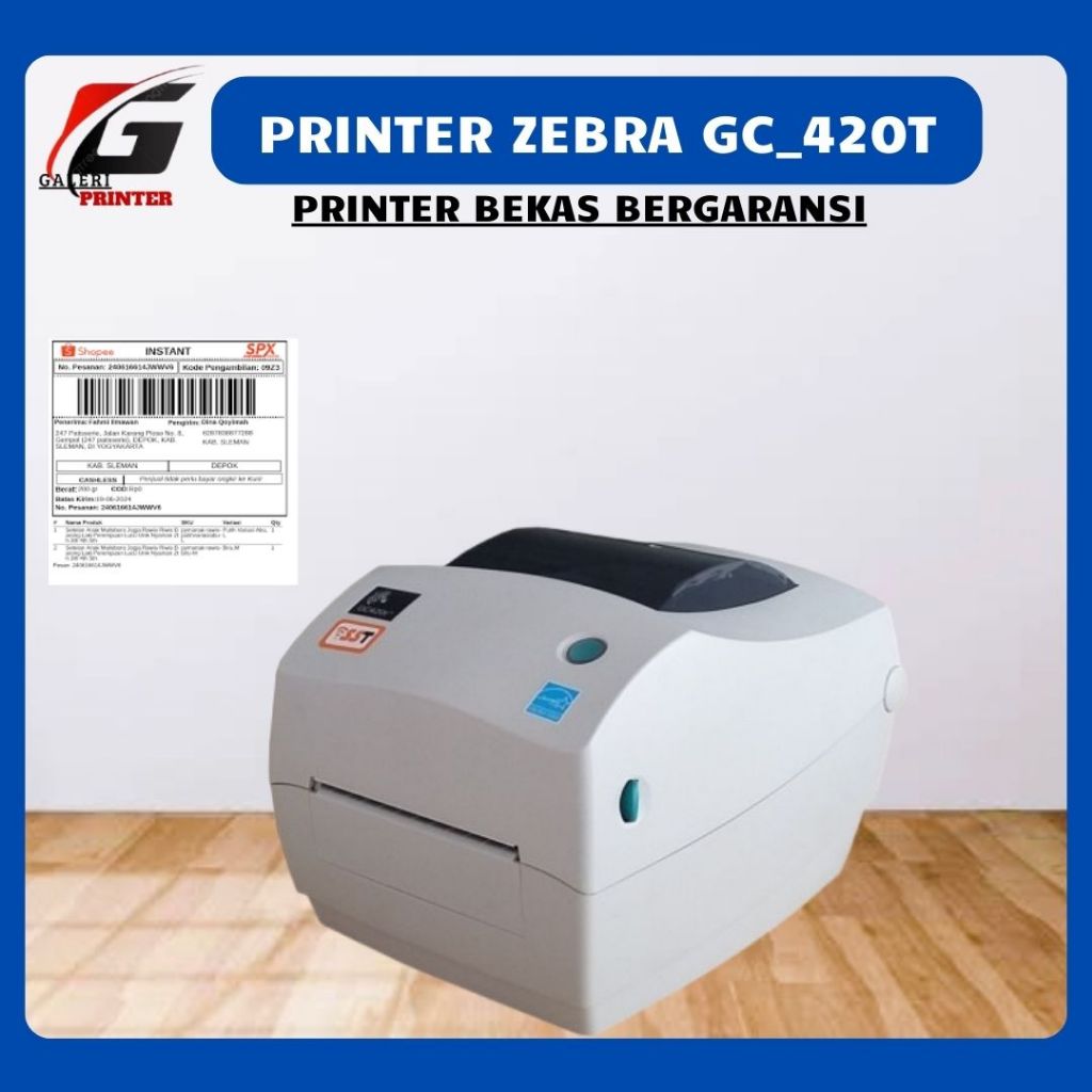 Printer ZEBRA gc-420T Thermal printer kasir label Siap Pakai (SScond)