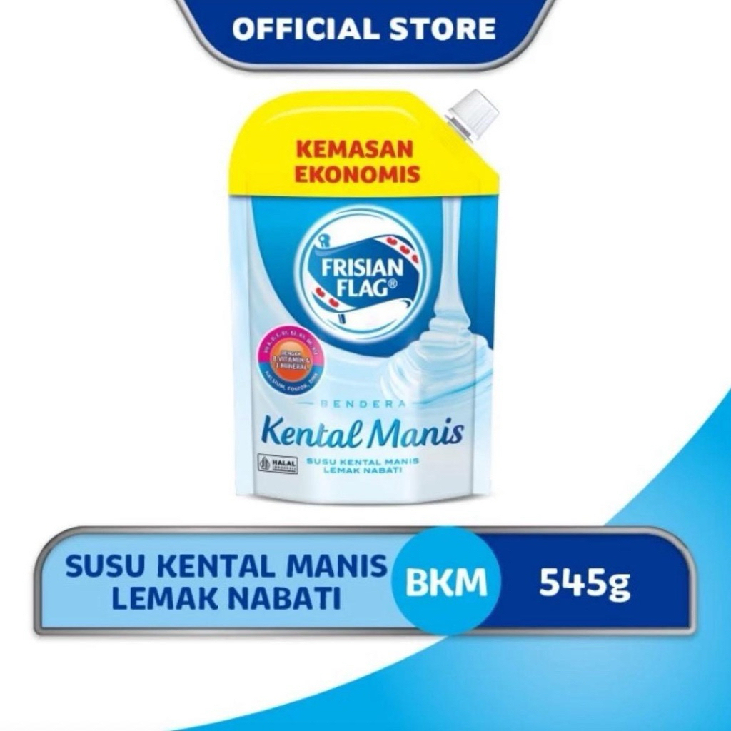 

[2pcs] Susu Frisian flag bendera kental manis pouch 545gr coklat/putih Milk Food