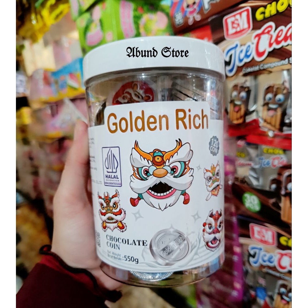 

Golden Rich Toples Chocolate Coin 550 Gram Cokelat Koin Isi 120 Pcs