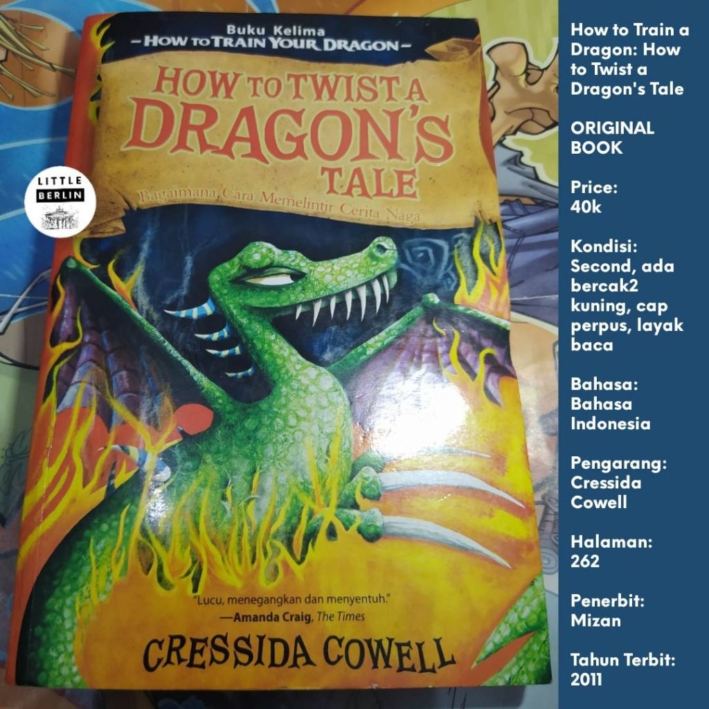 ORIGINAL Novel How To Train Your Dragon Series HOW TO TWIST A DRAGON'S TALE Preloved Bahasa Indonesi