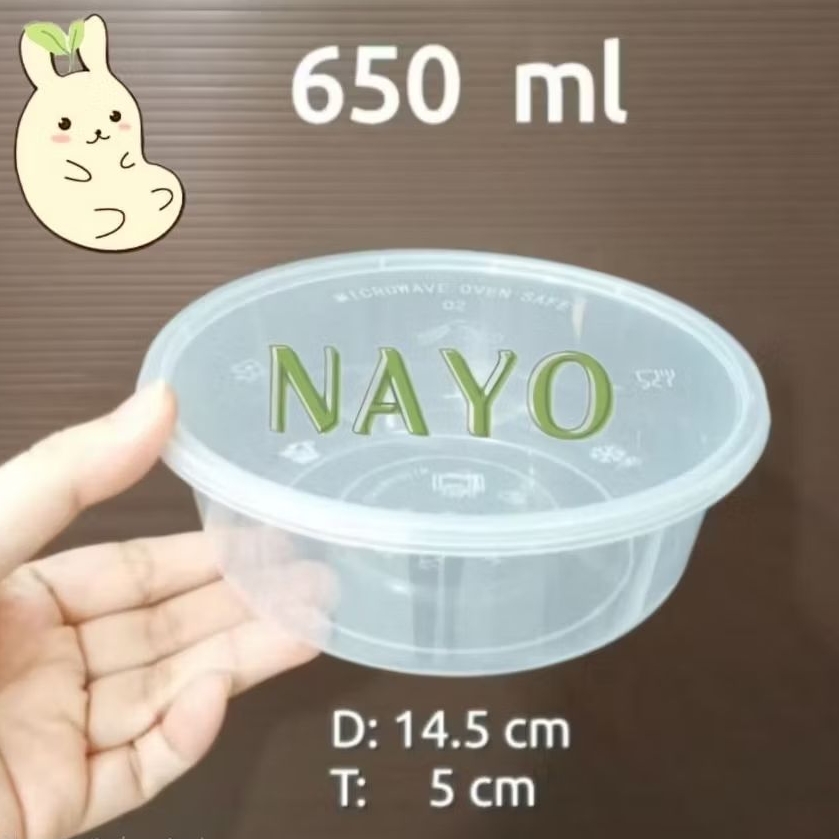 Cup plastik 650ml (25pcs)/Cup salad/Mangkok plastik/Thinwall bulat