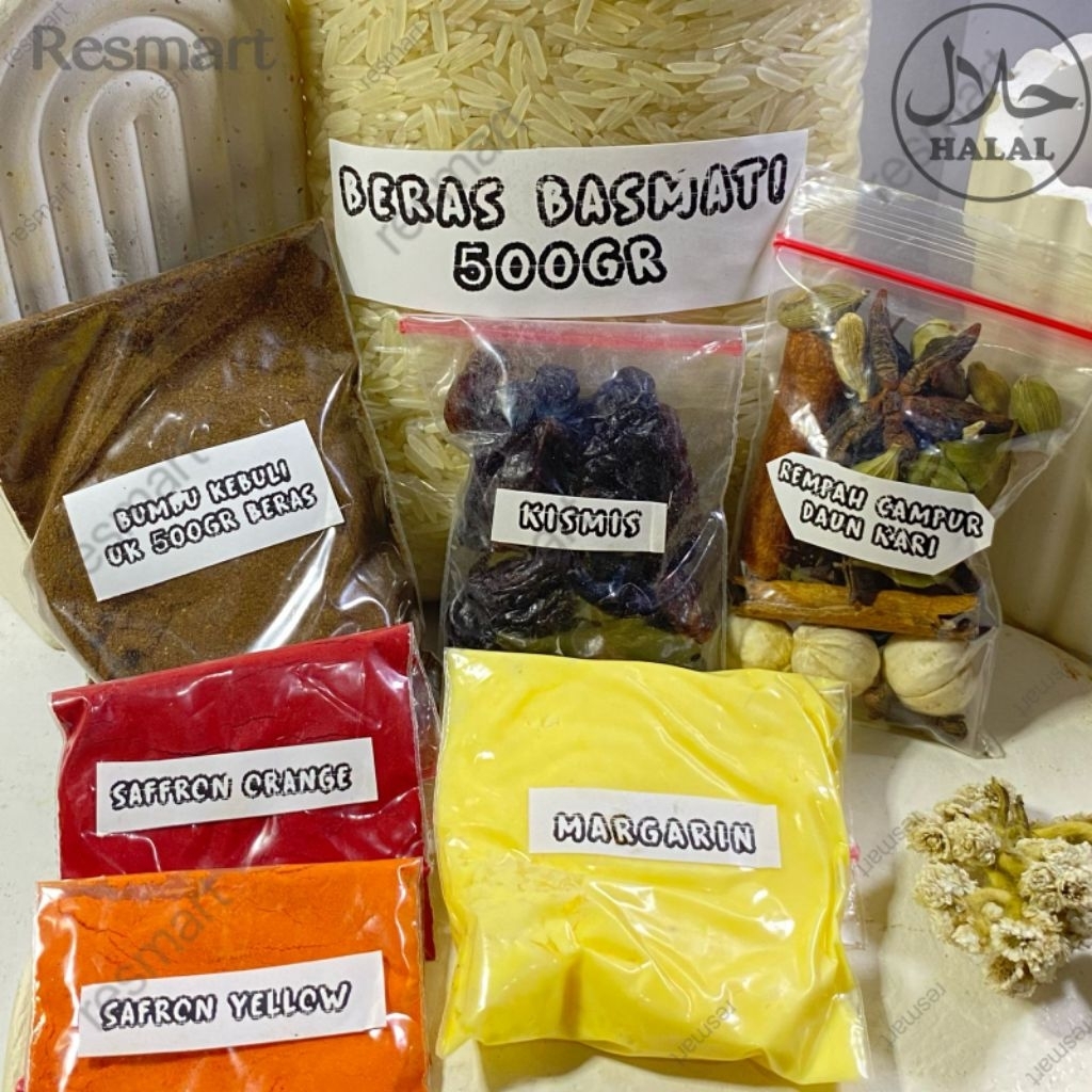 

paket nasi kebuli komplit 1kg plus pewarna safron warna orange