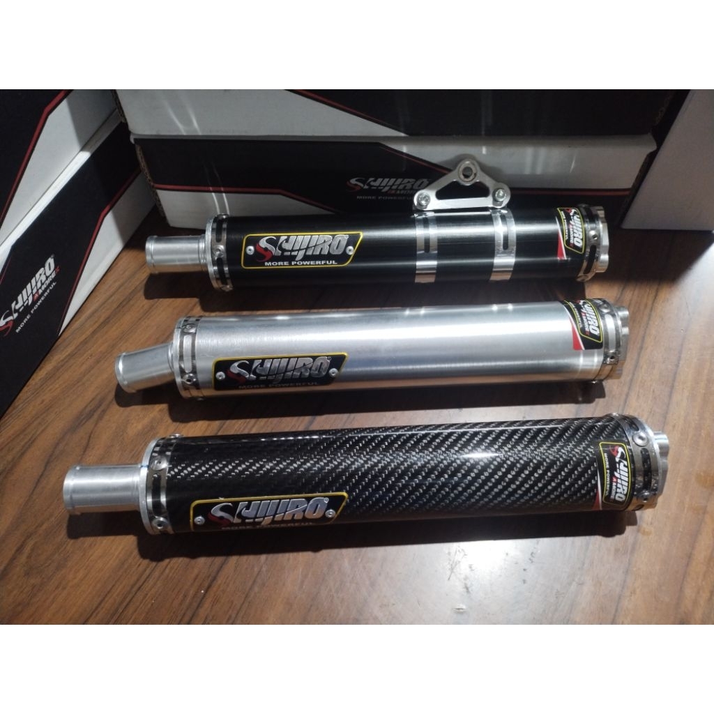 silencer ninja rr ninja r ninja ss shijiro racing carbon alumunium silver hitam