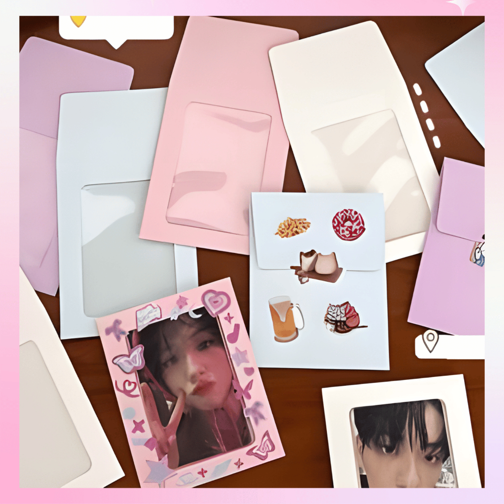 

AMPLOP LENGAN BINGKAI PACKING MACAROON / PACKING PHOTOCARD KPOP KOREA - PRETTY STRAWBERRY