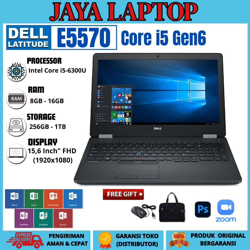 Laptop Dell Latitude E5570 15.6'' Inch Intel Core i5 Gen 6 Ram 16GB/1TB FREE TAS DAN MOUSE