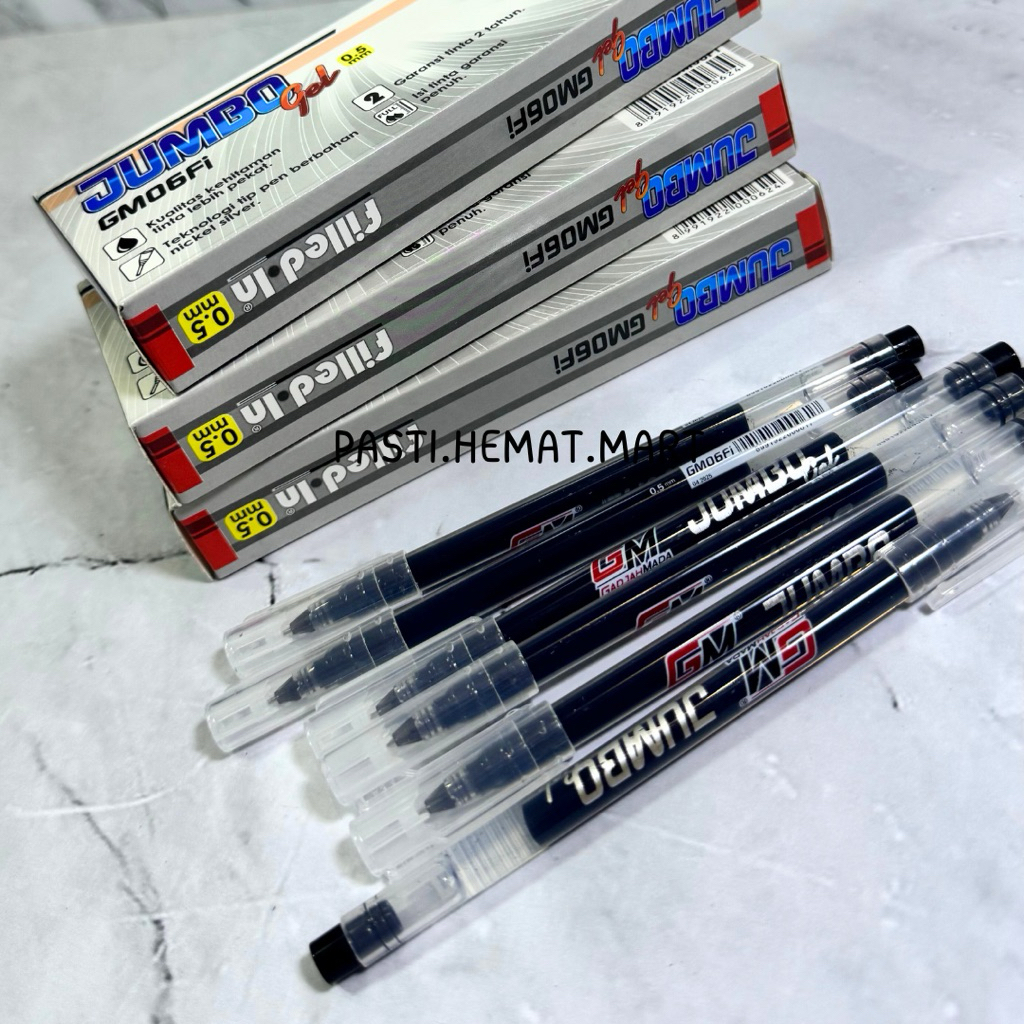 

Pulpen Gel Jumbo GM 60fi | Hitam 0.5MM | Pulpen Gel HItam 12 PCS