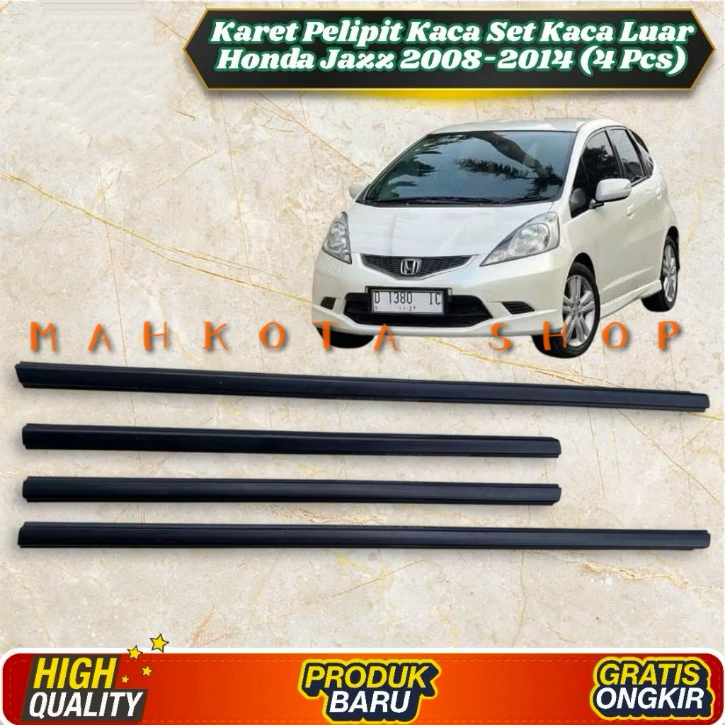 pelipit kaca luar pelipit karet kaca luar honda jazz hitam 2008-2014