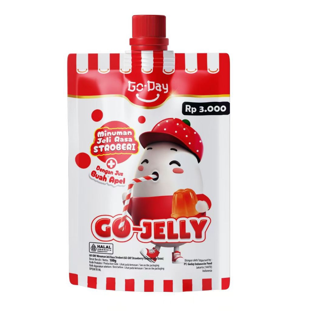 

go-day jelly rasa strawberry dg sirup apel