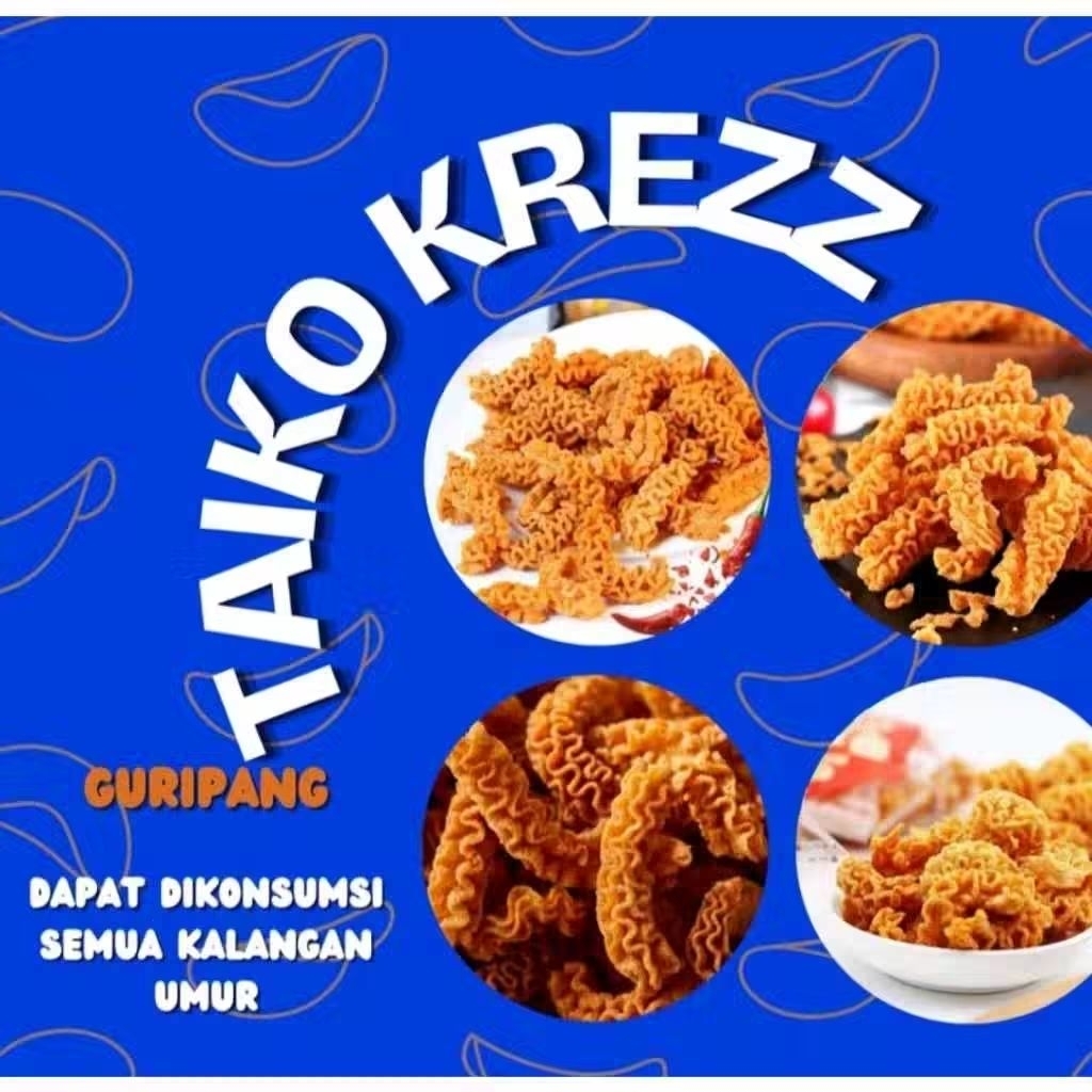 

TAIKO KREZZ GURIPANG 500g/1000g keripik gurita octopus roasted Snack camilan makanan renyah lezat gurih pedas manis/ makanan kembung/ puffed, chips rasa sapi panggang dan sweet Spicy