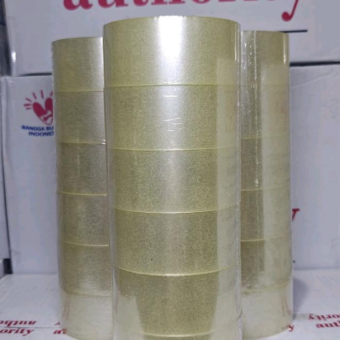 

Lakban bening 45mm x 110Yard premium Tebal kuat lekat 1 Slop ( 6 Roll )