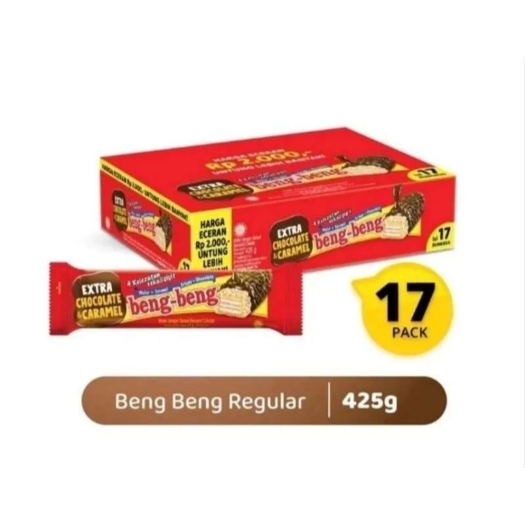 

Beng Beng Coklat Reguler 25 g [ 1 Box Isi 17 Pcs ]
