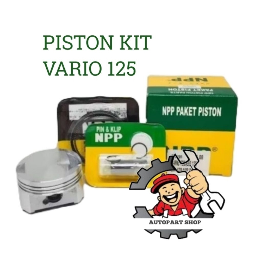 Piston kit Vario 125, Vario Techno 125 KZR Original merk NPP