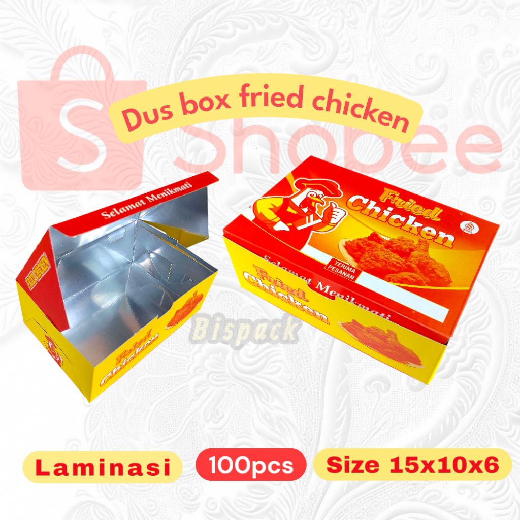

@100pcs Dus box fried chicken laminasi full warna size m