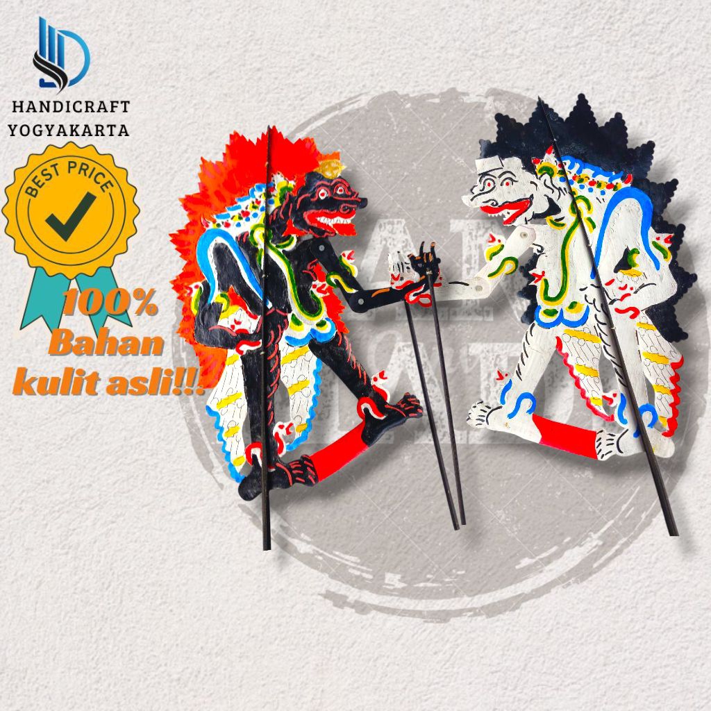 WAYANG KULIT ASLI BUTO AMRAL PUTIH UKURAN STANDAR DALANG -+55CM