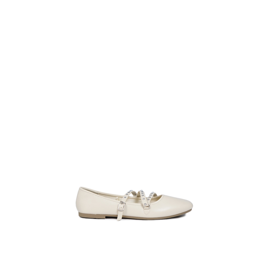 COLORBOX Off White Flat Shoes