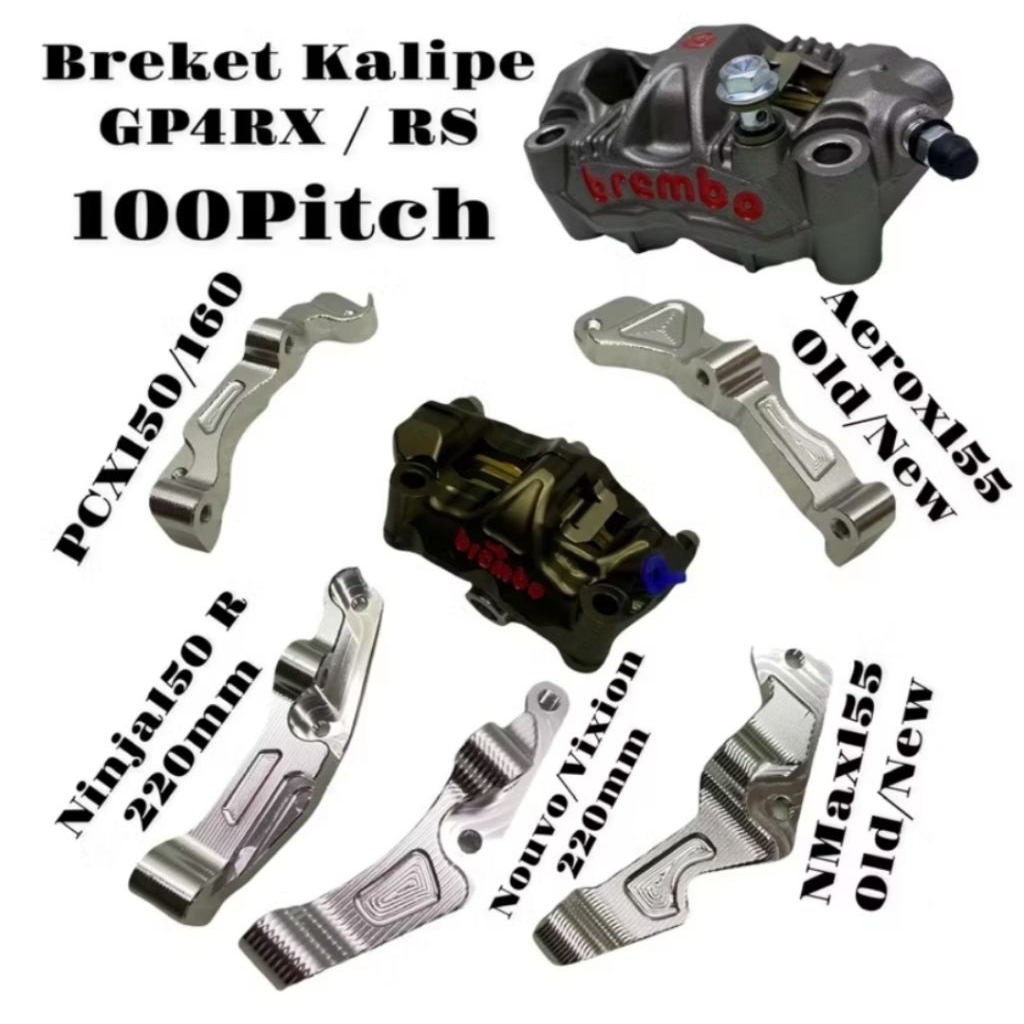 BREKET KALIPER Depan 4 Piston GP4RX m7 m50 GP4Rs Twin Afrika vario beat scoopy Tiger  m432 twin afri