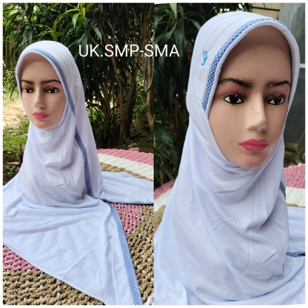 jilbab/kerudung/hijab sekolah belah samping