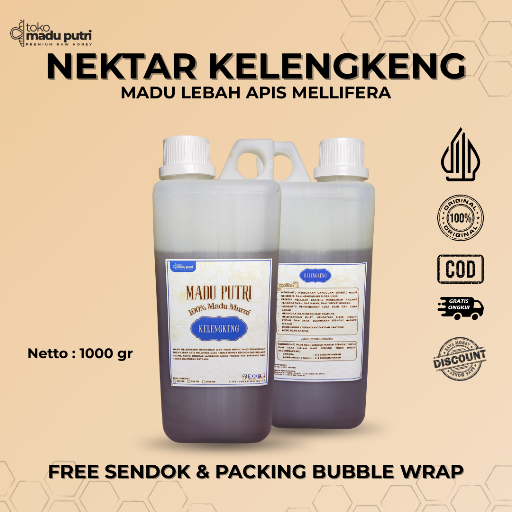 

[100% Alami] Madu Mentah Murni Asli Nektar Kelengkeng 1 Kg - Raw Honey