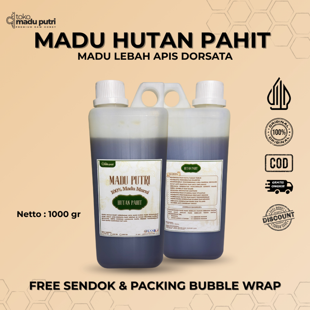 

[100% Alami] Madu Hutan Pahit Pelawan 1kg – Madu Hutan Asli Raw Honey Tanpa Campuran