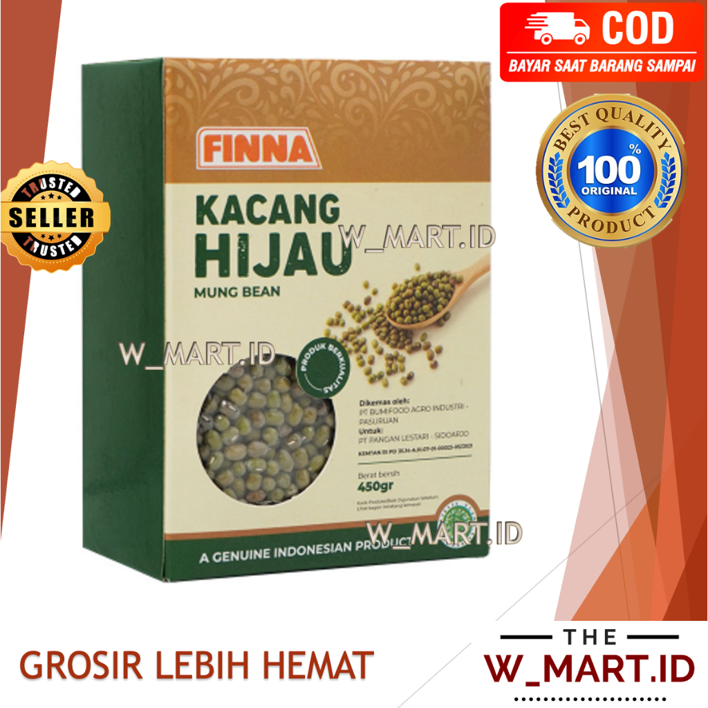 

FINNA KACANG HIJAU PREMIUM VAKUM MUNG BEAN 450GR