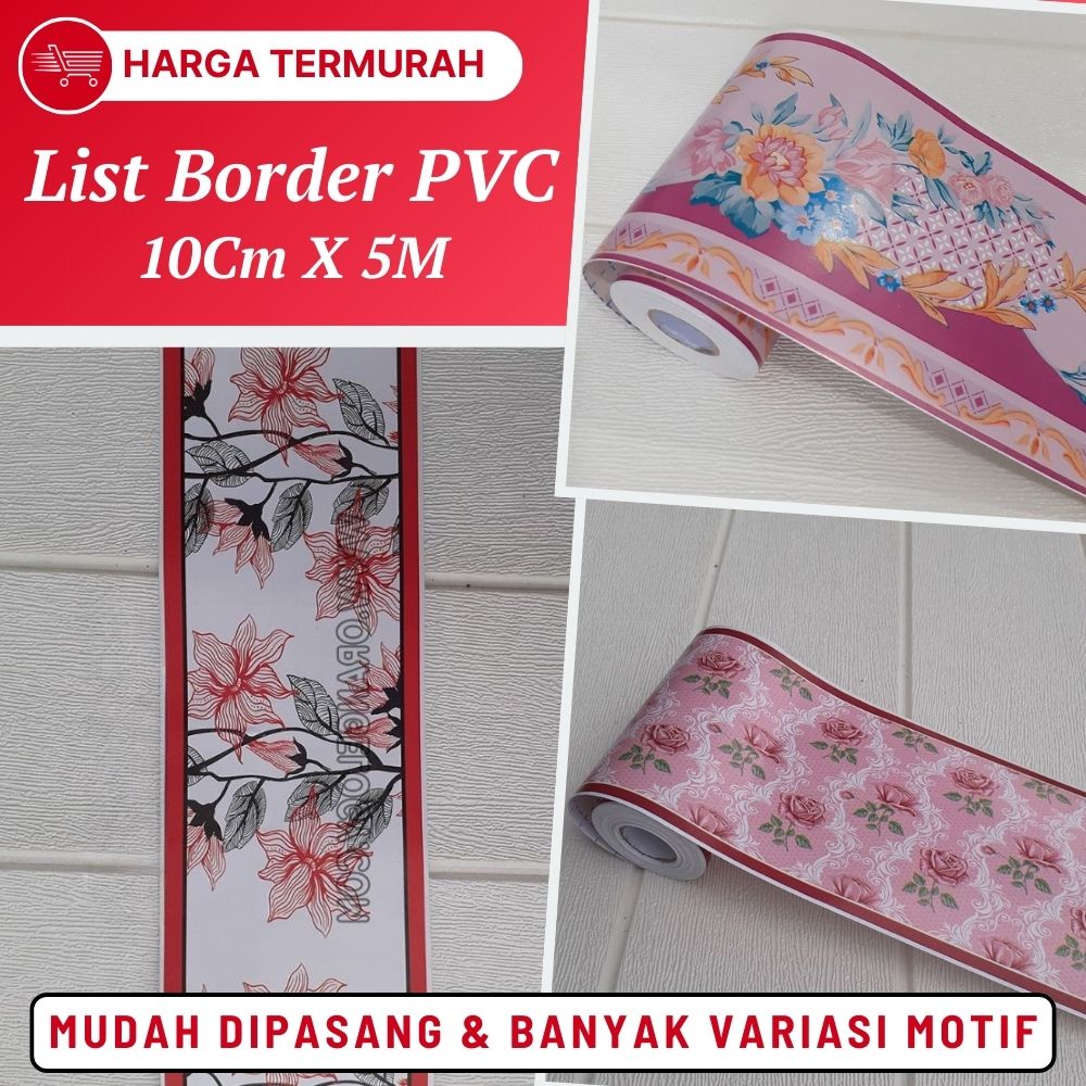 Wallsticker Wallborder List Border Stiker Lis Sudut Dinding Bawah Tembok Waterproof UK 10CM x 5M