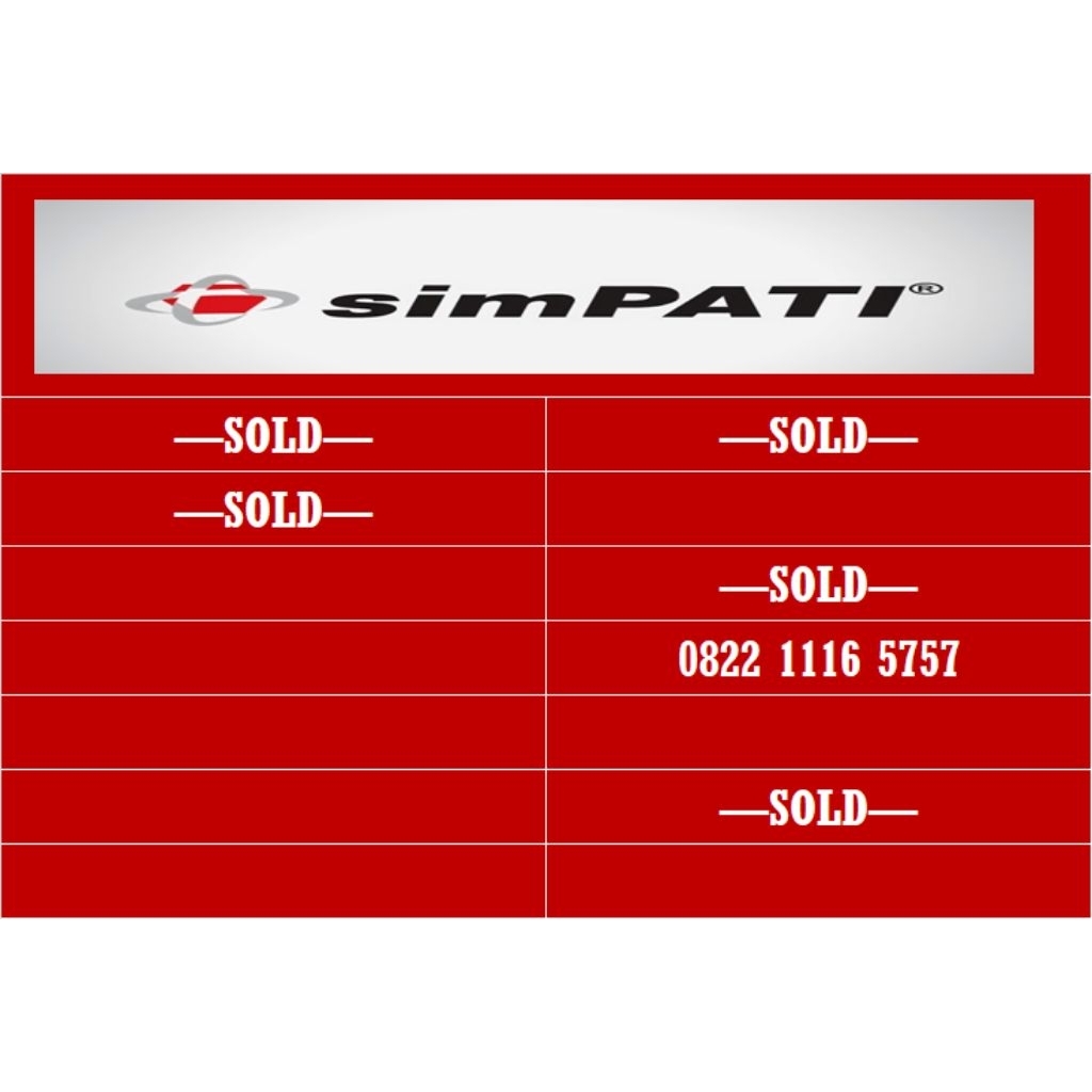 nomor, nomer, kartu, perdana cantik simpati telkomsel 4G hoki, hoky 5757 dan 5858