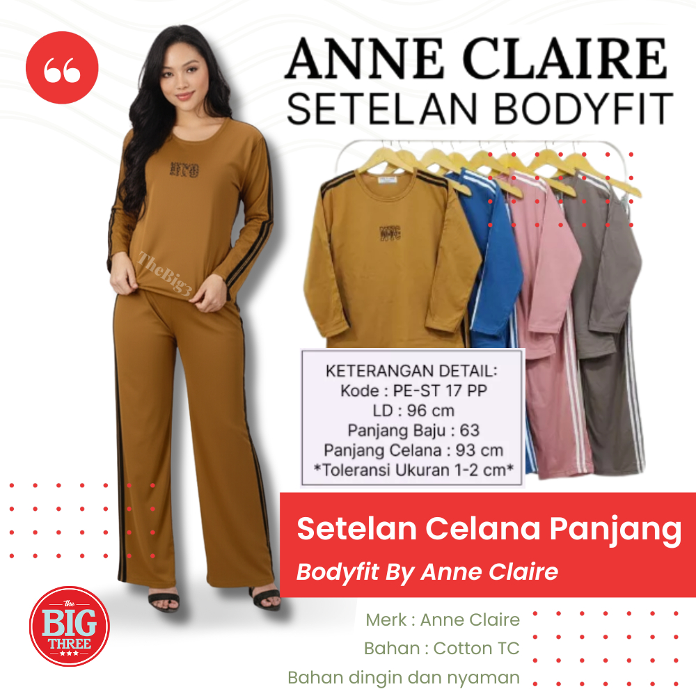 ANNE CLAIRE Setelan Lengan Panjang  Celana Panjang  BodyFIT BabyDoll BajuTidur Dewasa TBTHOME