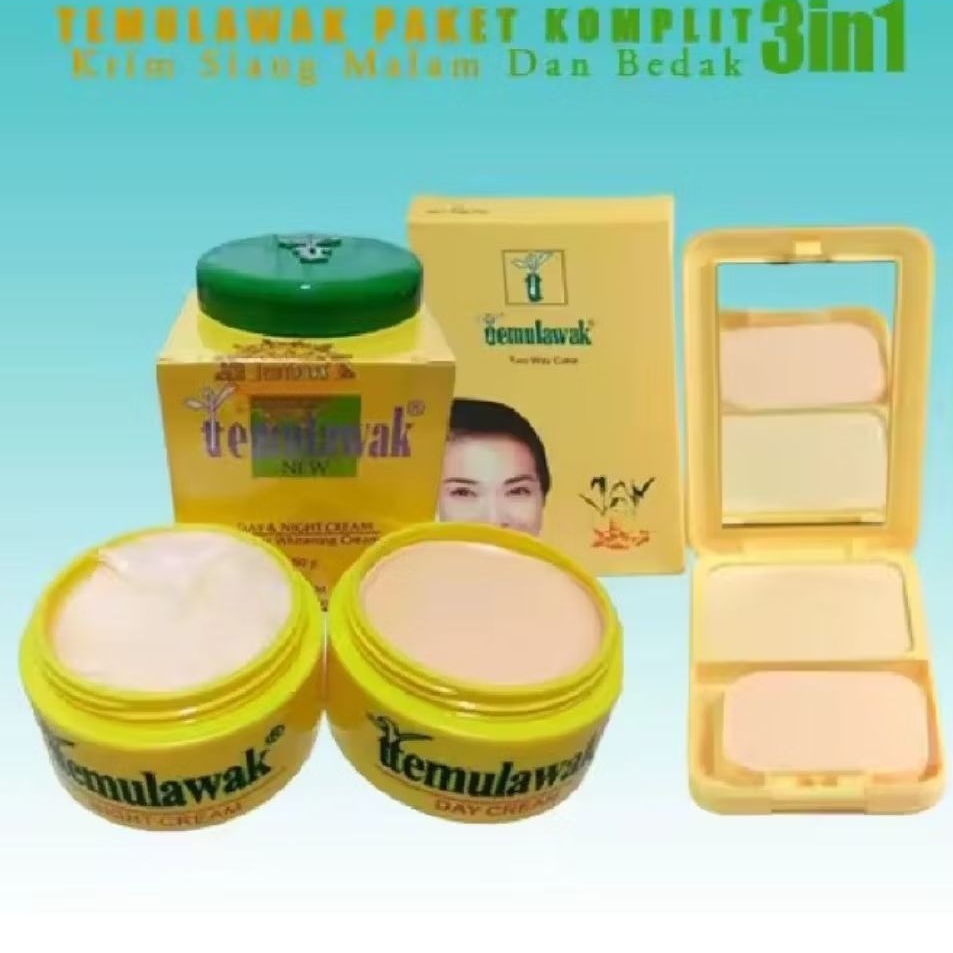 Paket Cream Temulawak Siang Malam & Bedak Two Way Cake Temulawak Sesuai Gambar