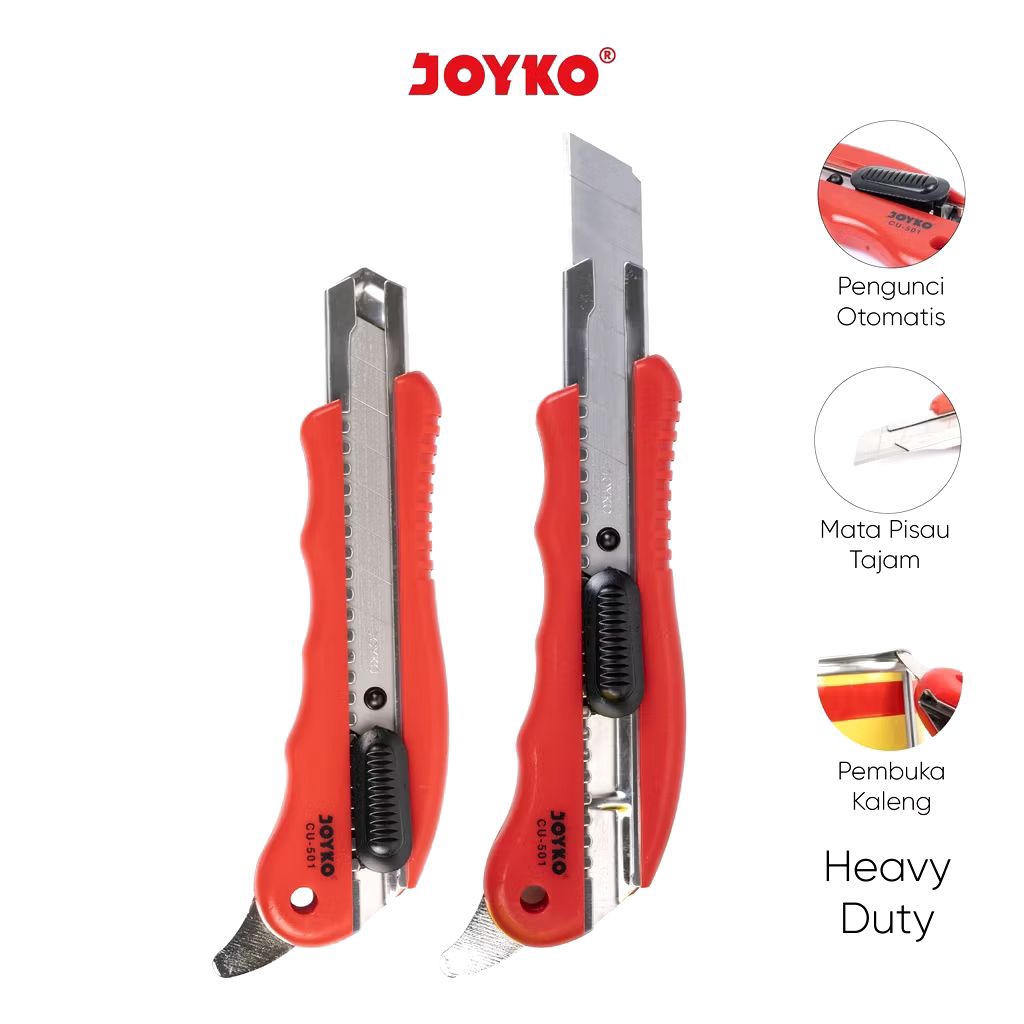 

Joyko CU-501 | Cutter Big | Cutter Pemotong | Cutter Besar | Cutter Pembuka Kaleng Dus