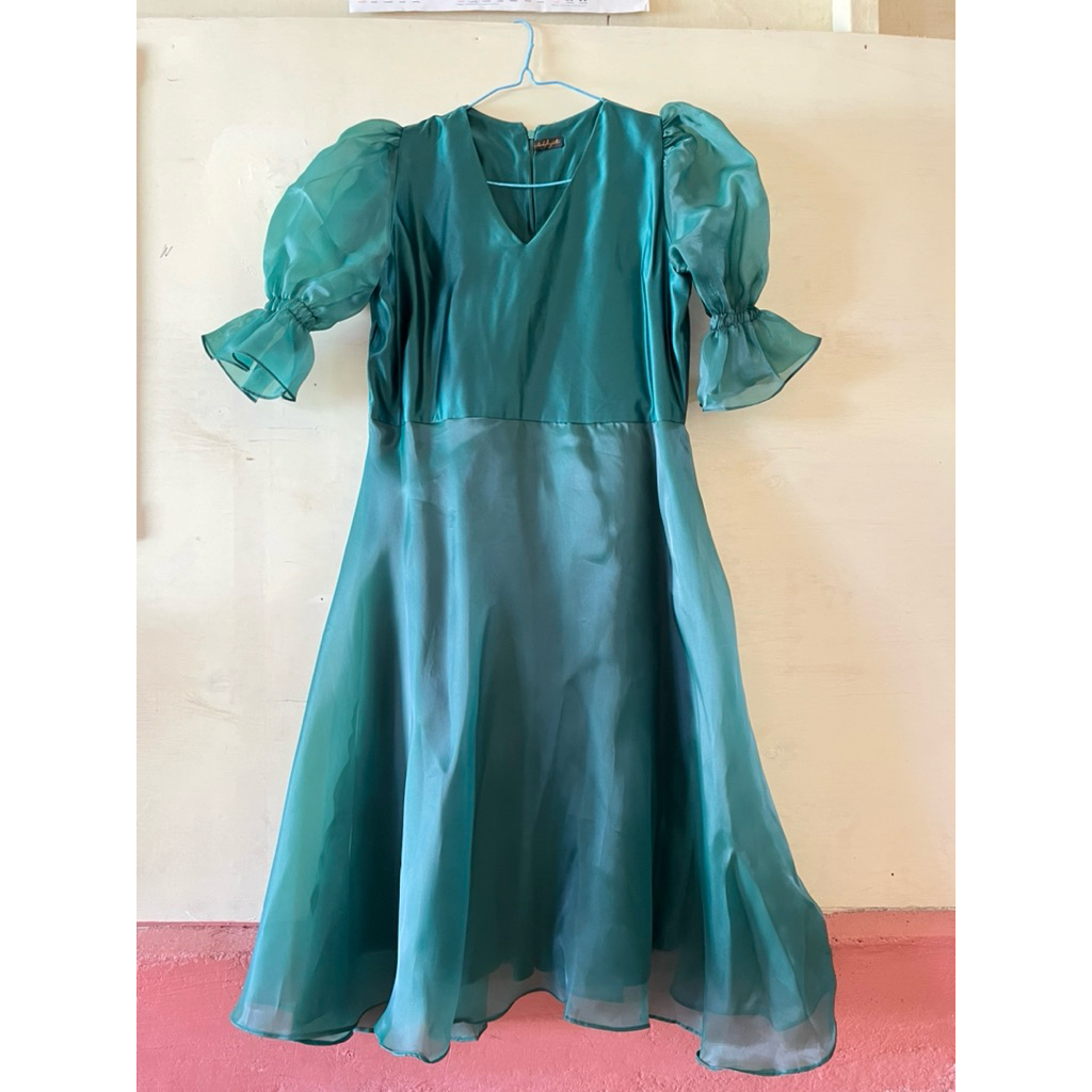 DRESS WANITA HIJAU BOTOL