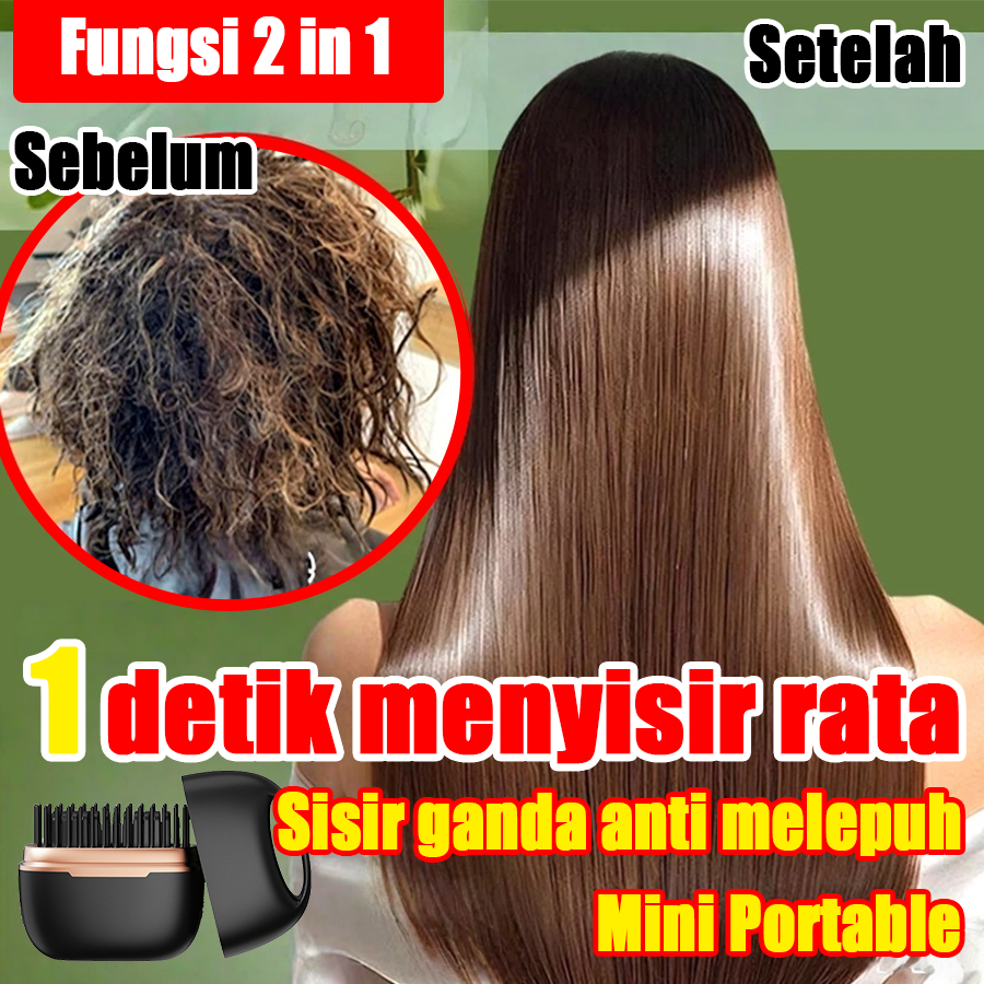 Sisir pelurus rambut tanpa kabel permanen tanpa catok  catok kabel rambut listrik portable smoothing