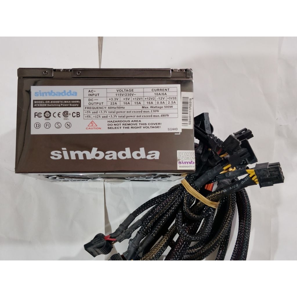 PSU power suplay simbadda 500Wath pin 4 + 24 dan 8+6+6
