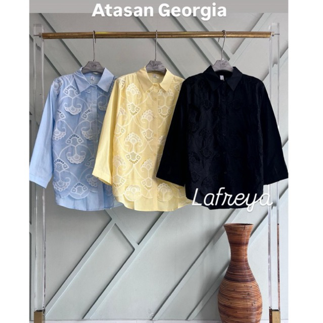 atasan georgia, atasan lfy, atasan lafreya, blouse bangkok, atasan putih, blouse bkk, atasan mewah