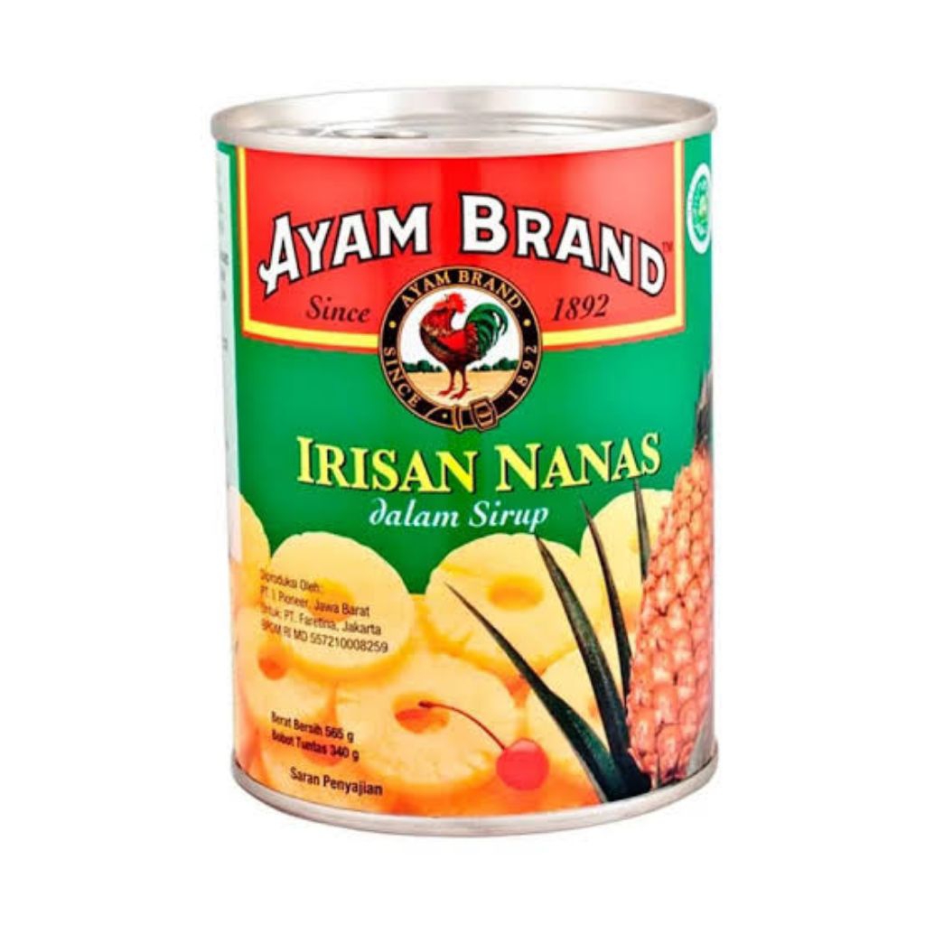

Nanas Potong Dalam Kaleng Ayam Brand Pineaple Slice Can 565 Gr
