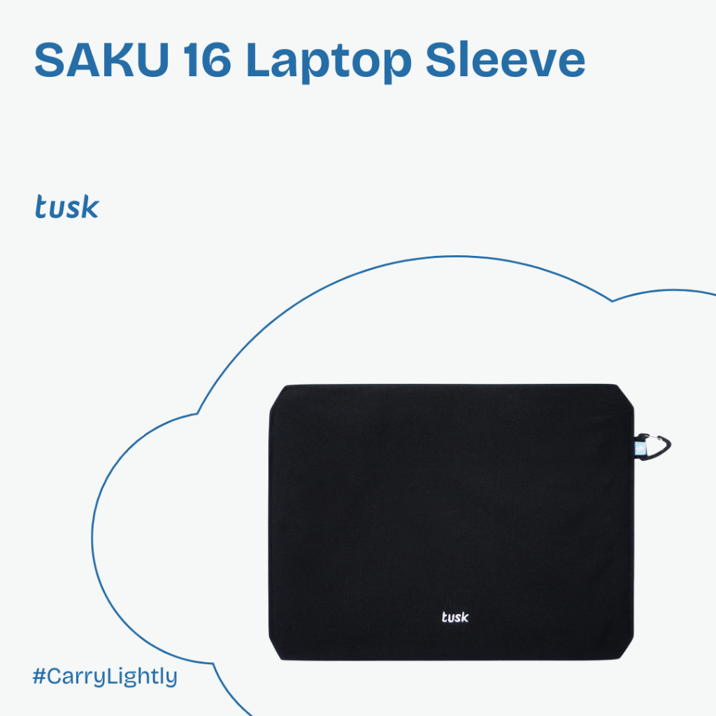 Tusk Saku BlackTas Laptop Tipis Laptop Sleeve Sarung Laptop Magnet 16 inch