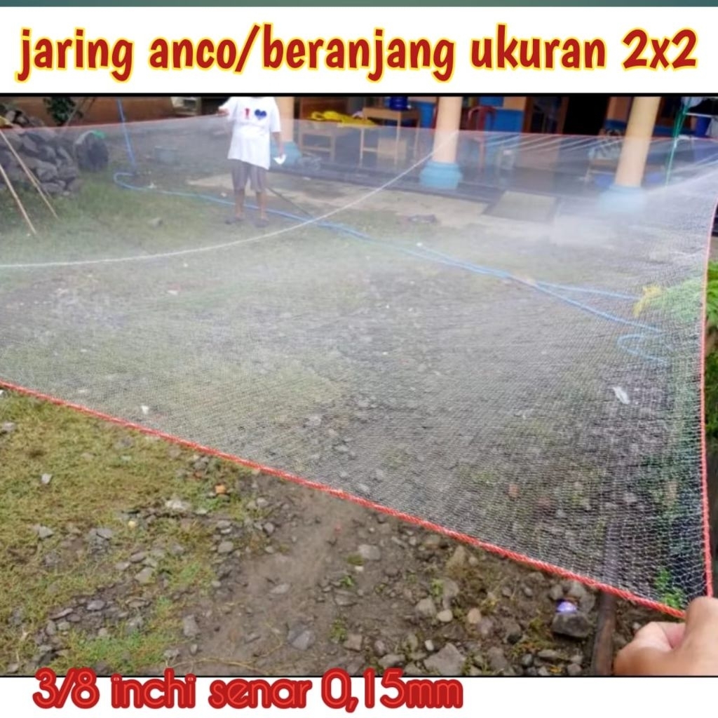 jaring anco/beranjang 3/8 inci senar 0,15mm jaring ikan