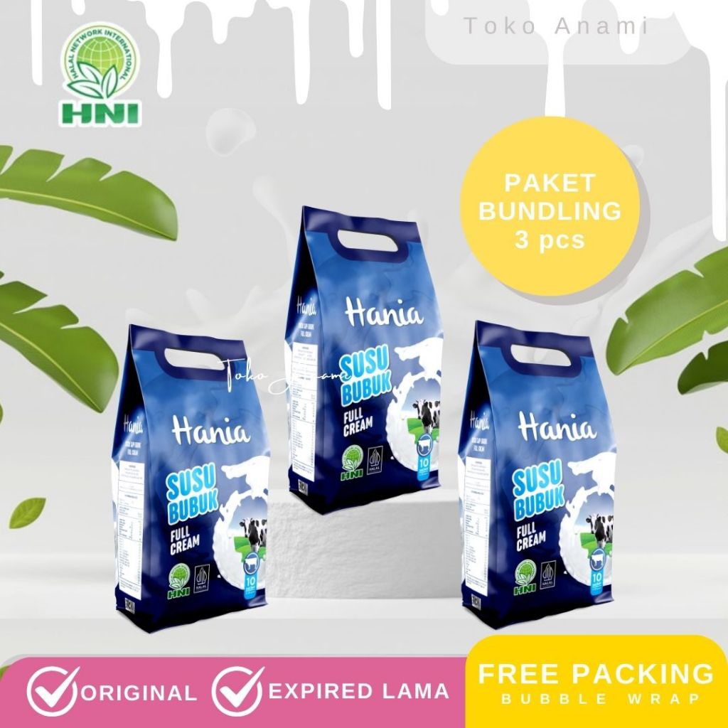 

Bundling 3 pcs Hania Susu Sapi Bubuk Fullcream Hni Hpai