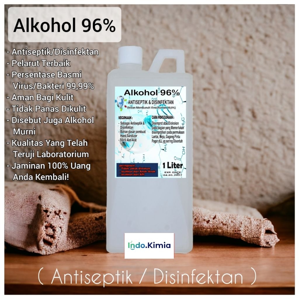 ALKOHOL 96% 1LITER ( ALKOHOL ANTISEPTIK 96% ) ANTISEPTIC ALCOHOL 96%