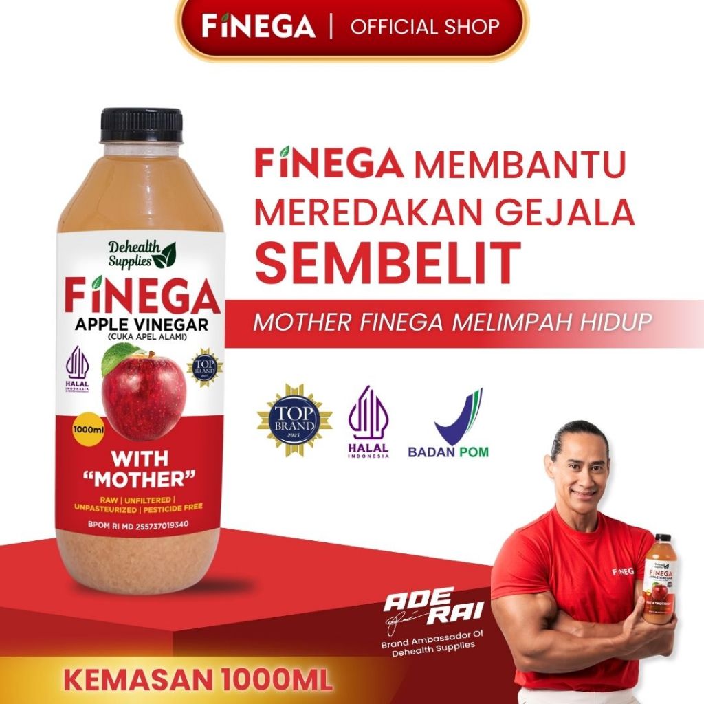 

Dehealth Supplies FINEGA CUKA APEL 1L Kemasan Plastik