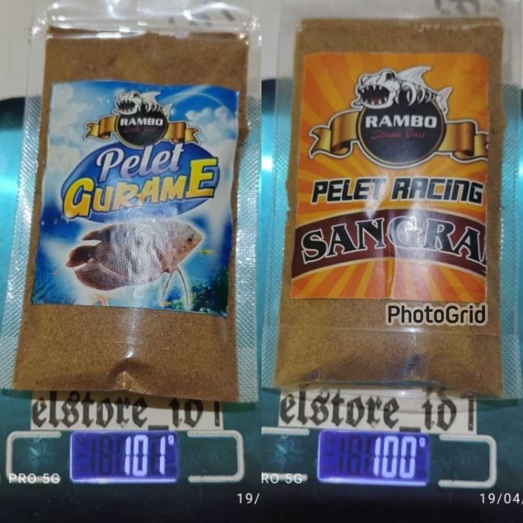 Umpan Pancing Praktis RAMBO Spesial Pelet Goreng Racing Shangrai dan pelet Gurame 100 gram