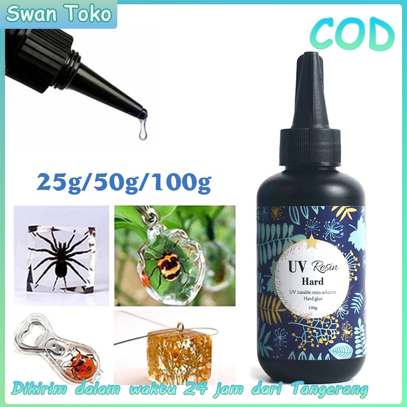 

25/50/100g Resin Uv Bening / Resin Uv Hard / Lem Uv Resin Hard / Resin Ultraviolet Untuk Craft - Swan