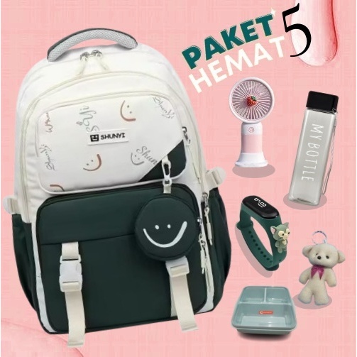 Tas Ransel Sekolah Wanita Tas Backpack Anak Sekolah SD SMP SMA Kapasitas Besar Tas Fashion Korea
