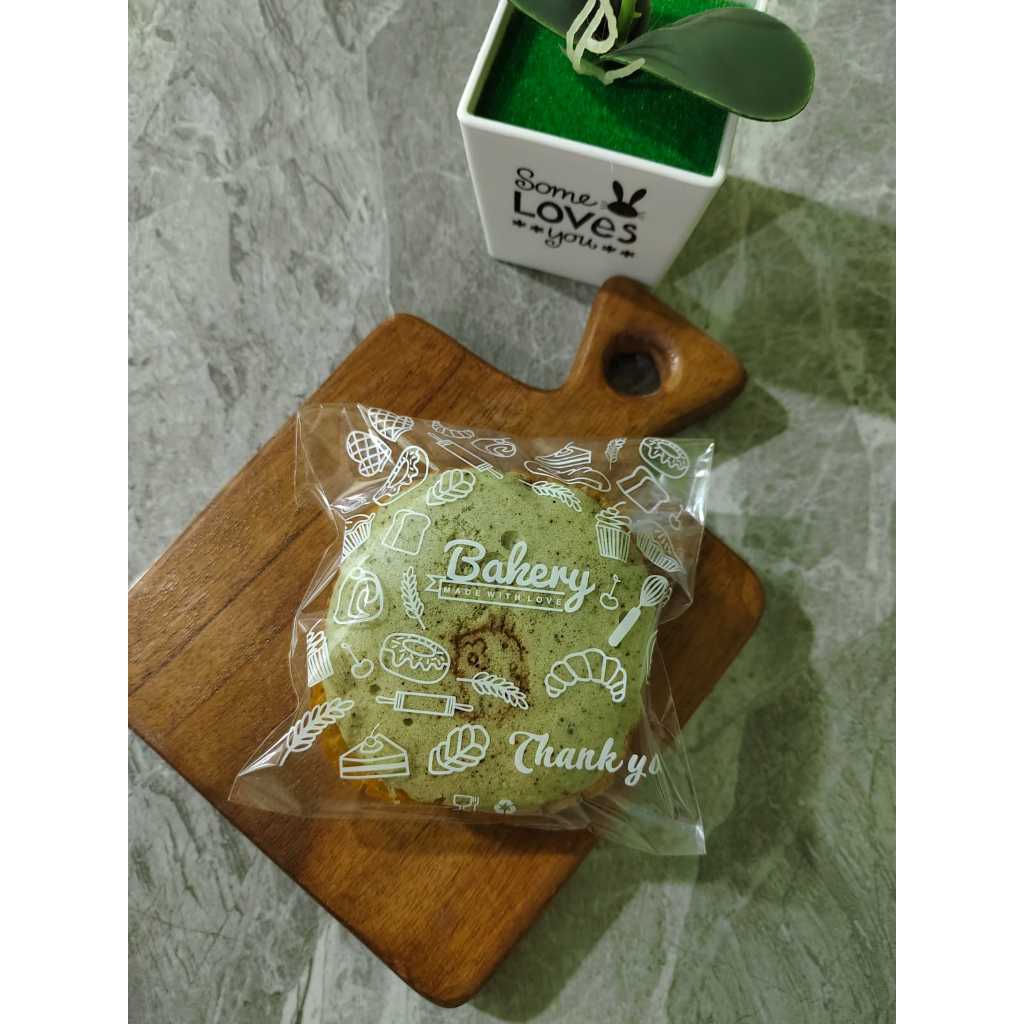 

UKURAN LENGKAP Kantong Plastik OPP Roti Motif Bakery Made With Love 100pcs