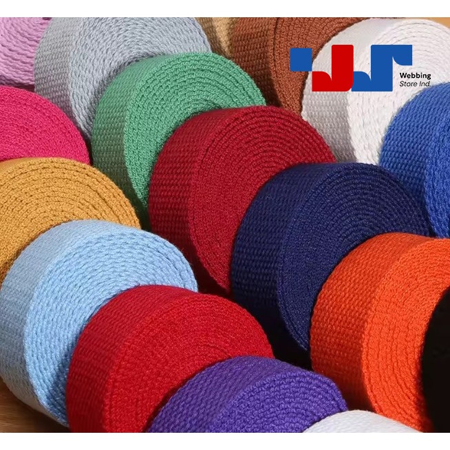 (1 ROLL) Webbing KATUN 2,5 CM - Tali Webbing 25 MM Cotton Premium