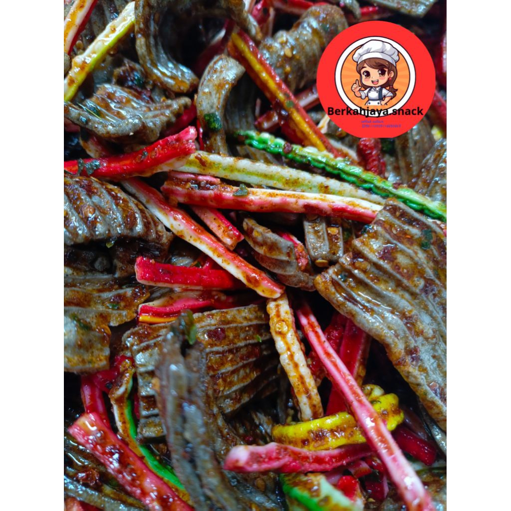 

seblak mix kerupuk beton dan kerupuk jengkol pedas gurih daunjeruk